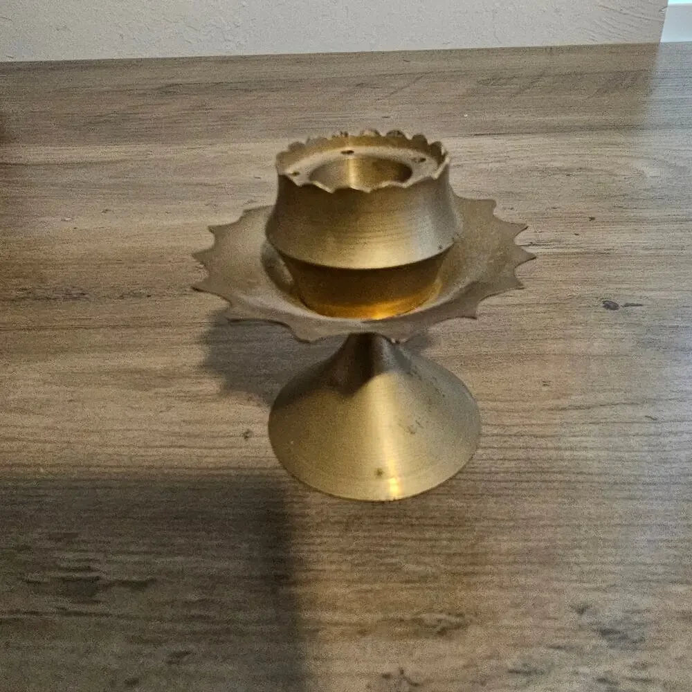 Vintage brass lotus
